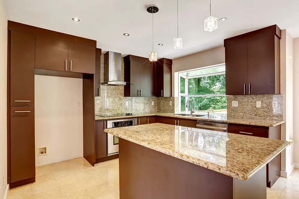 Chocolate brown kitchen cabinets