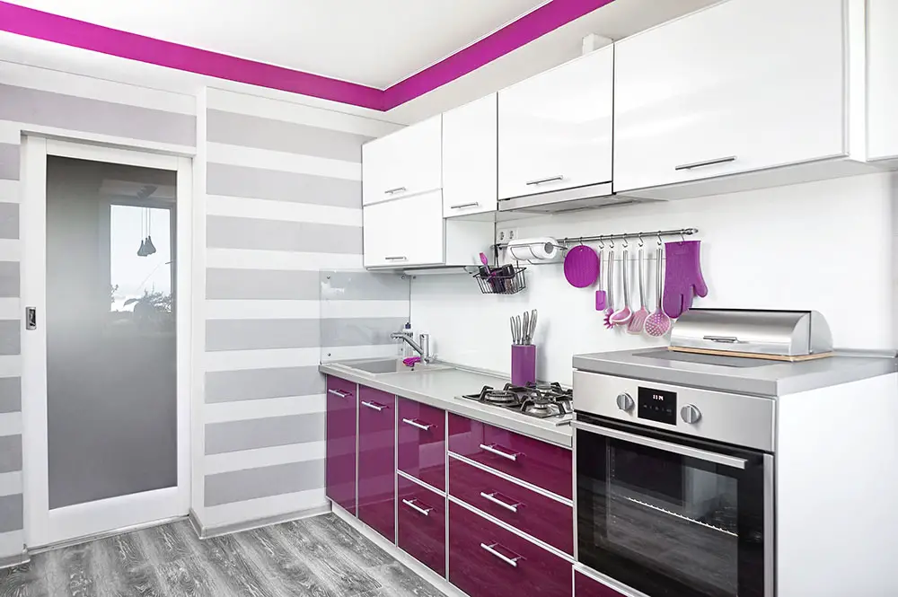 Royal purple kitchen room design