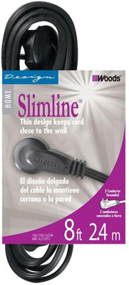 Woods’ 2 Pronged SlimLine Flat Plug Extension Cord