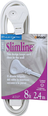 Woods’ SlimLine 3 Outlets Flat Extension Cord